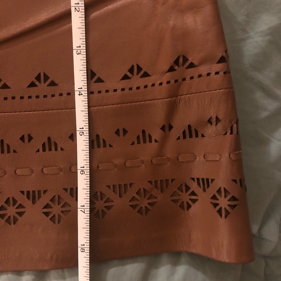 WHBM Laser Cut Leather A Line Skirt - Picture 5 of 8